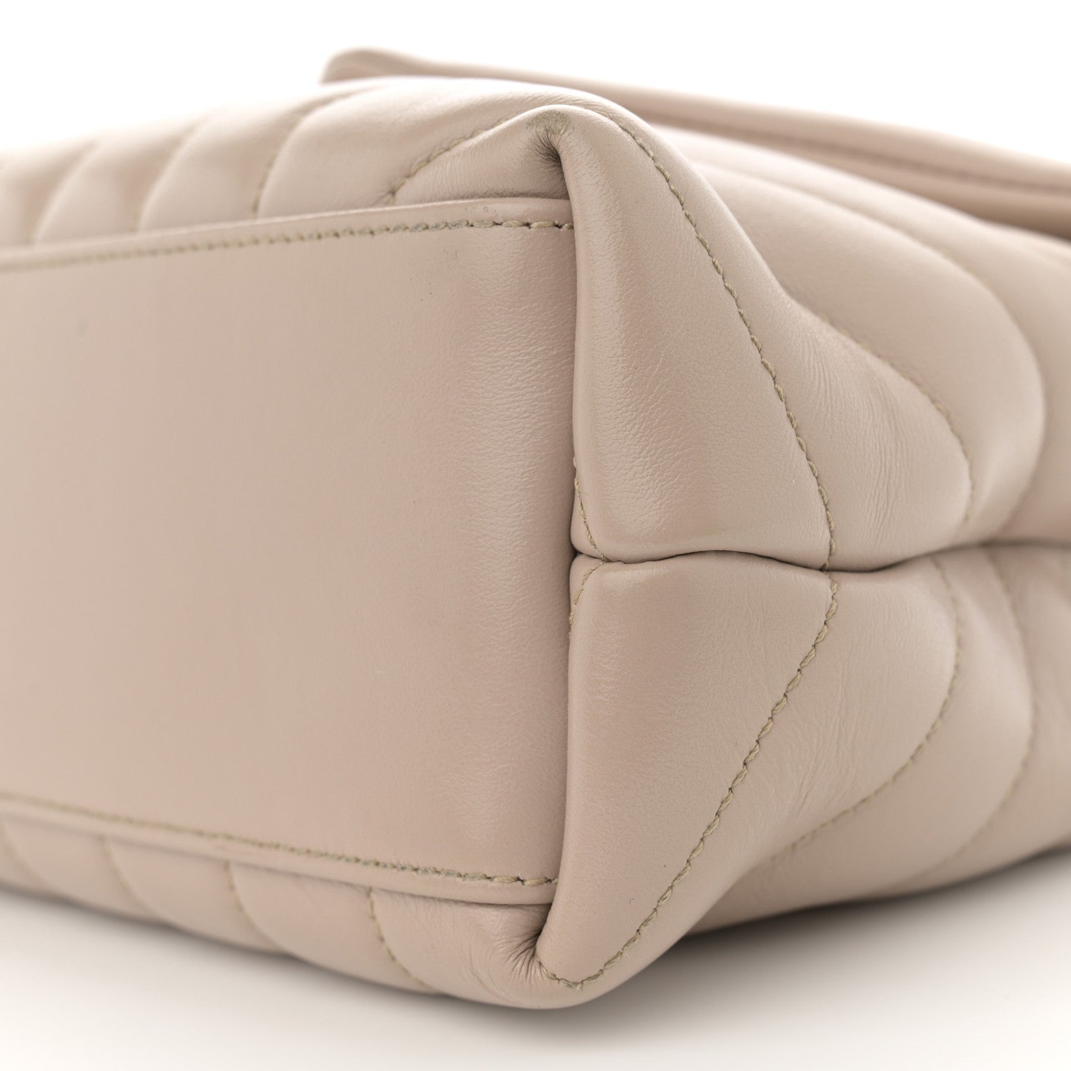 Saint Laurent Calfskin Y Quilted Monogram Small Loulou Chain Satchel Taupe 10 of 12