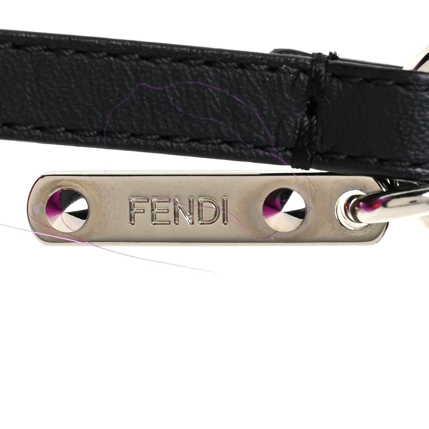 Fendi Fox Mink Goat Fur Oret Monster Bag Bug Charm Orchid Black 5 of 5