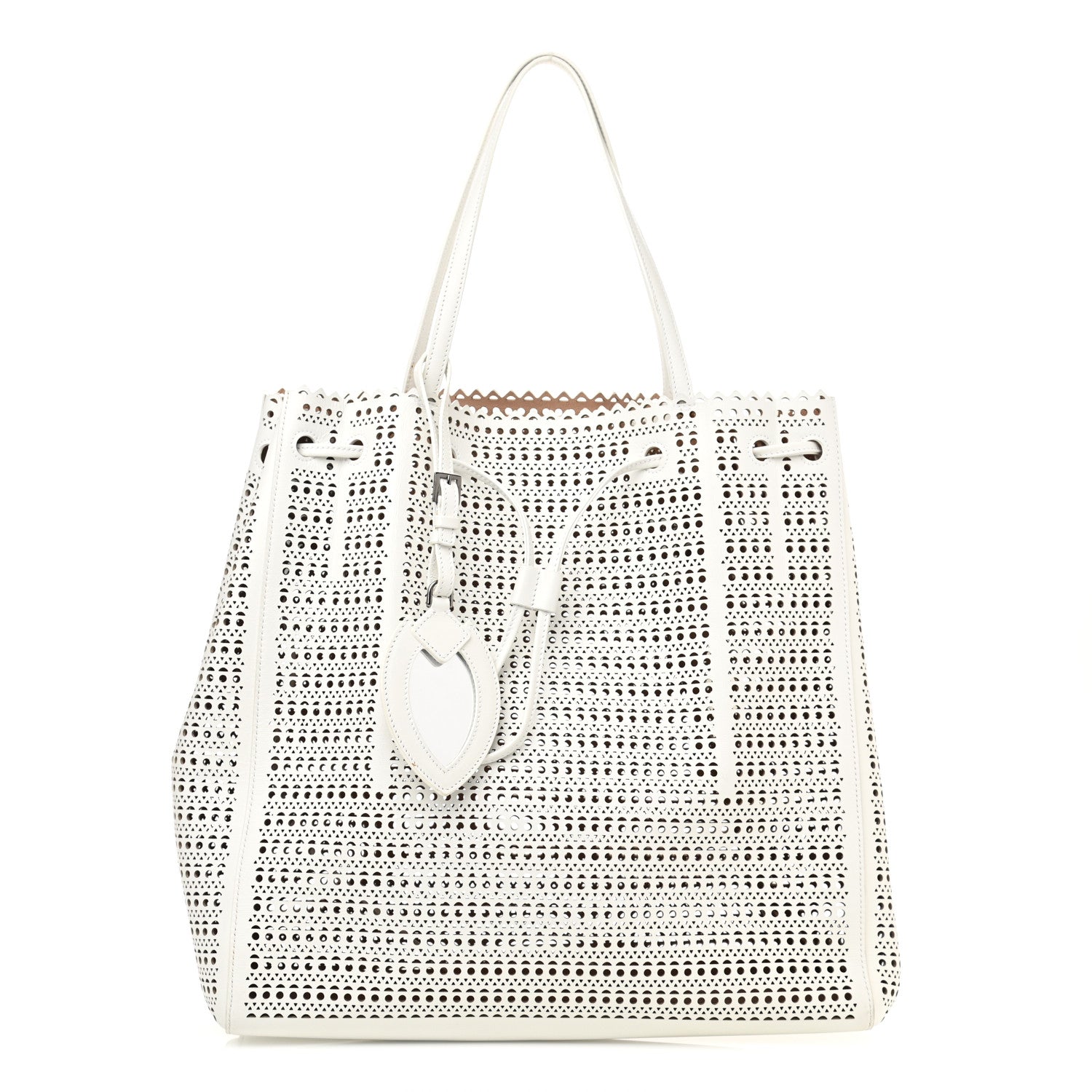Alaia Calfskin Laser Cut Mina Vienne Tote White 1 of 12