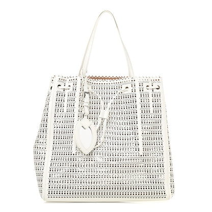 Alaia Calfskin Laser Cut Mina Vienne Tote White 1 of 12