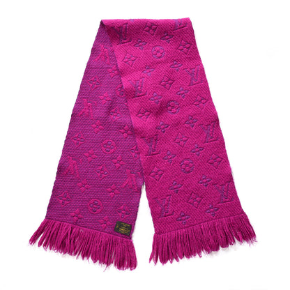 Louis Vuitton Wool Silk Logomania Scarf Purple 2 of 4