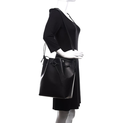 Mansur Gavriel Vegetable Tanned Calfskin Bucket Bag Black Argento 2 of 14
