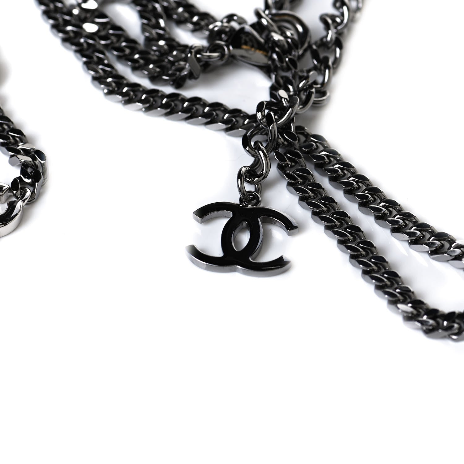 Chanel Metal Strass CC Chain Belt 90 Ruthenium 4 of 5