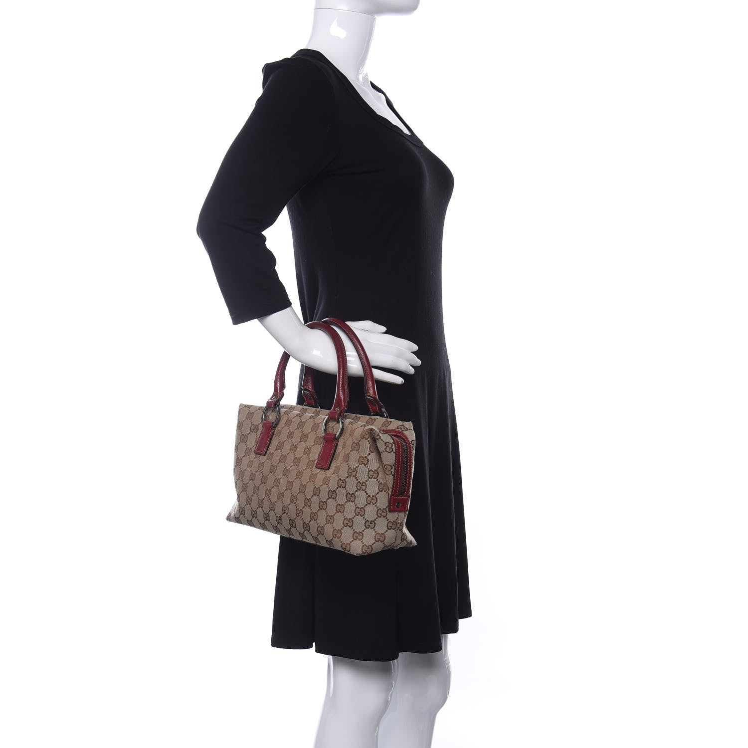 Gucci Monogram Small Boston Red 2 of 16