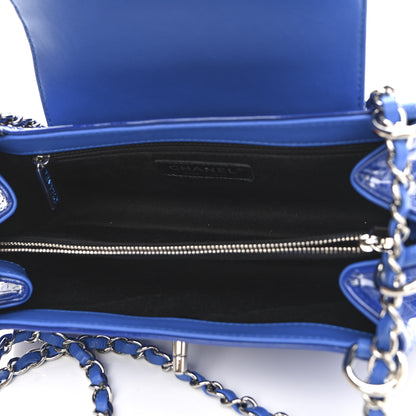Chanel Patent Quilted Medium Coco Shine Accordion Flap Blue 5 of 10