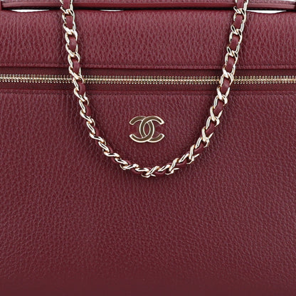 Chanel Grained Calfskin Large Supple Trapeze Vanity Case With Chain Dark Burgundy 8 of 10