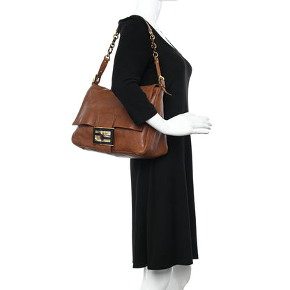 Fendi Nubuck Big Forever Mama Baguette Brown 2 of 13