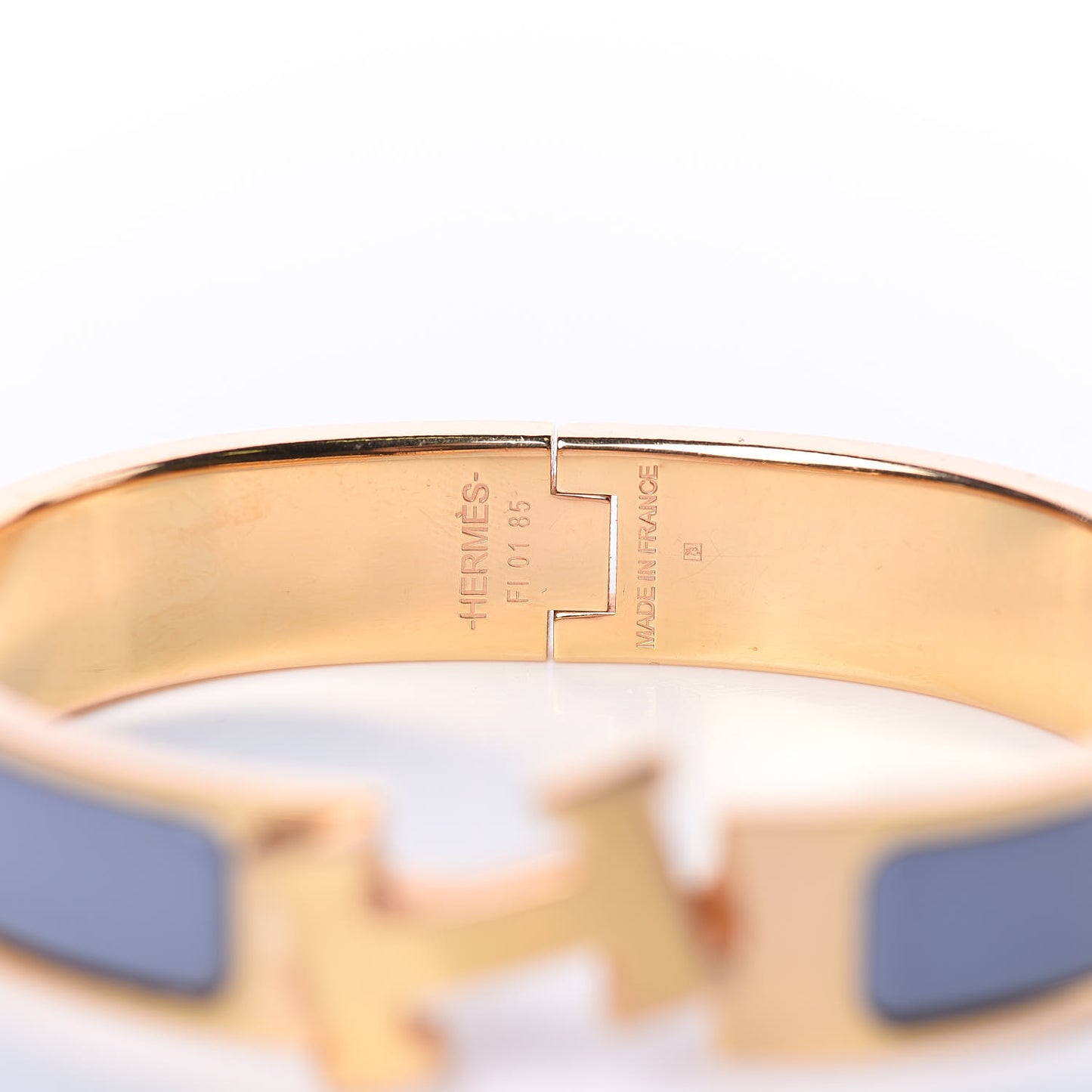 Enamel Clic Clac H Narrow Bracelet PM Bleu Lin