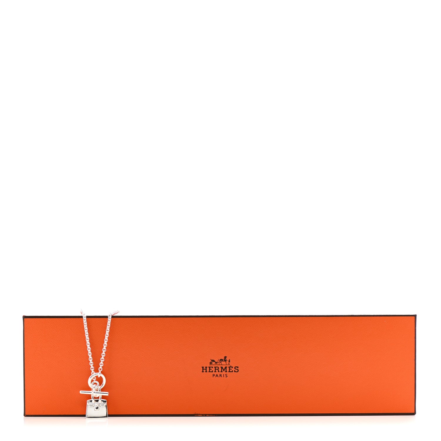Hermes Sterling Silver Birkin Charm Pendant Necklace 5 of 5