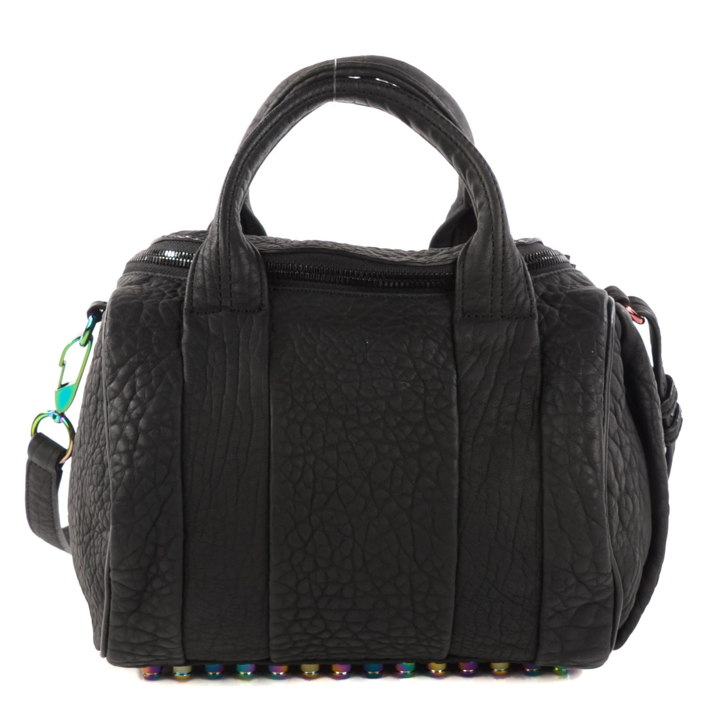Pebbled Lambskin Rockie Black Iridescent Hardware