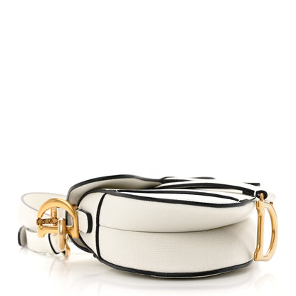 Christian Dior Grained Calfskin Mini Saddle Bag With Strap White 4 of 11
