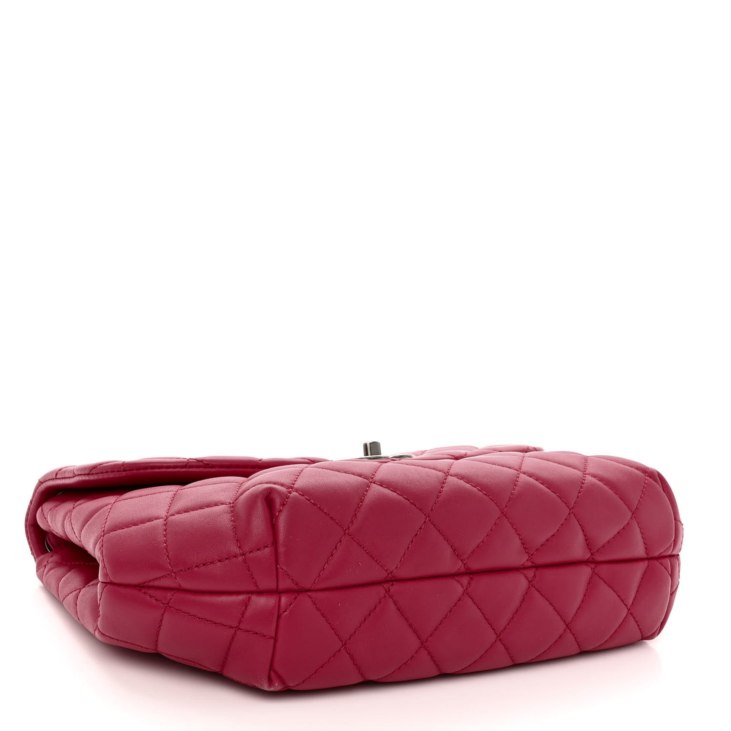 Lambskin Quilted Large Daily Supple Flap Dark Pink