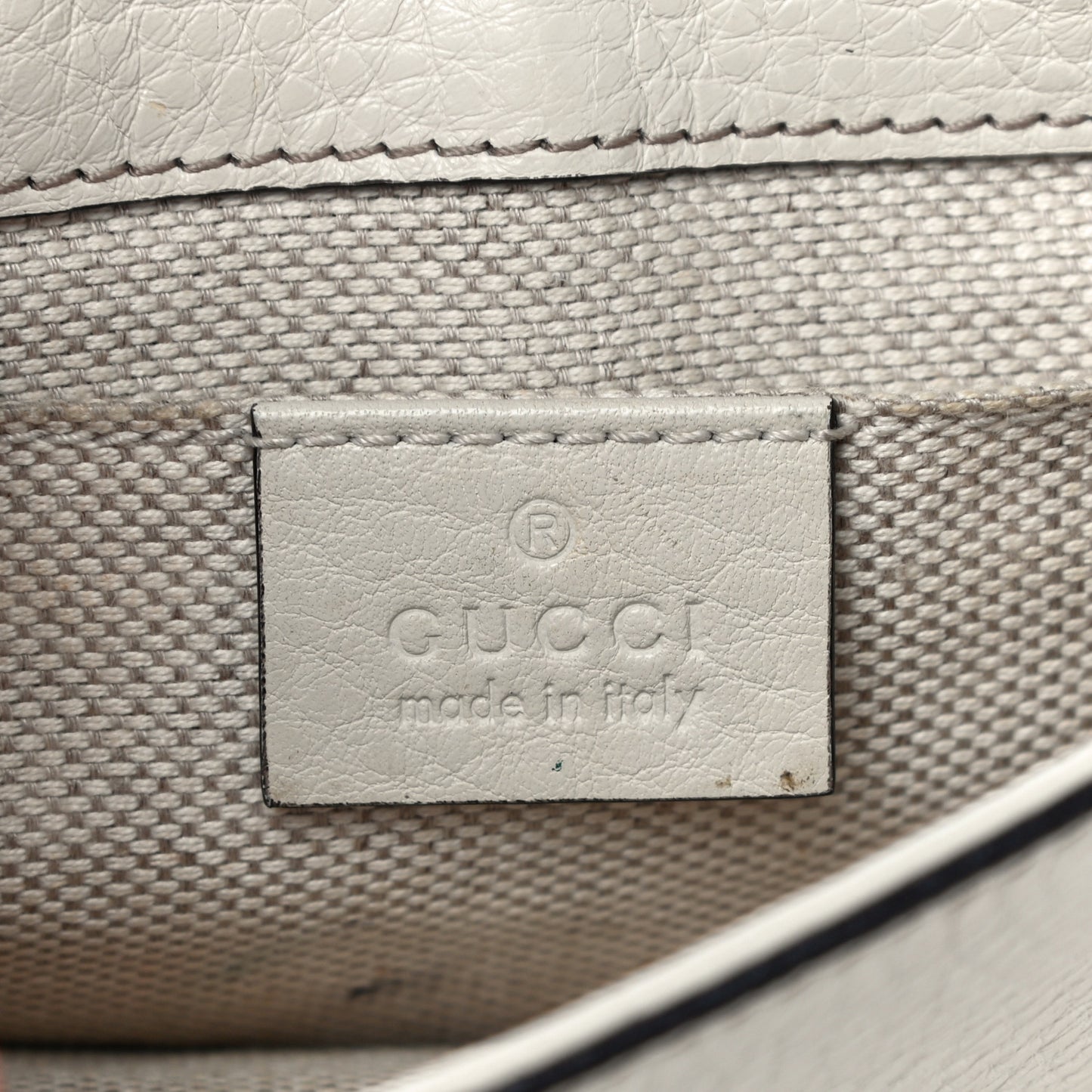 Pebbled Calfskin Small Soho Flap Crossbody Off White