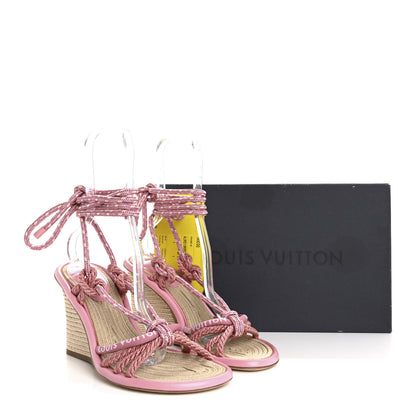 Louis Vuitton Fabric Maia Rope Wedge Sandal 41 Rose Clair 9 of 9