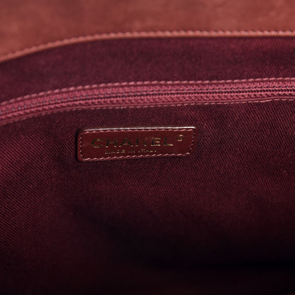 Chanel Iridescent Calfskin Chevron Quilted Surpique Tote Burgundy 17 of 18