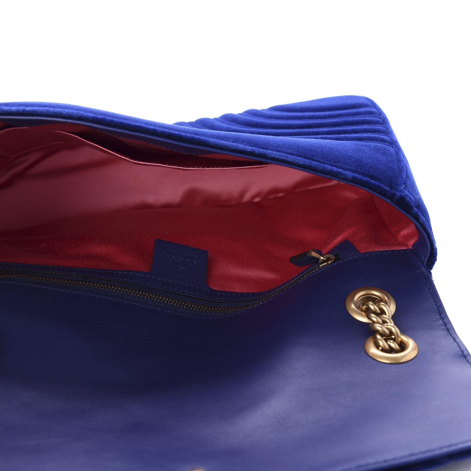 Gucci Velvet Matelasse Medium GG Marmont Shoulder Bag Cobalt Blue 5 of 10