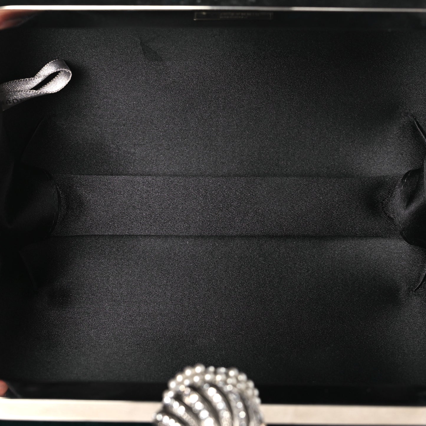 Velvet Embellished Cloud Clutch Green