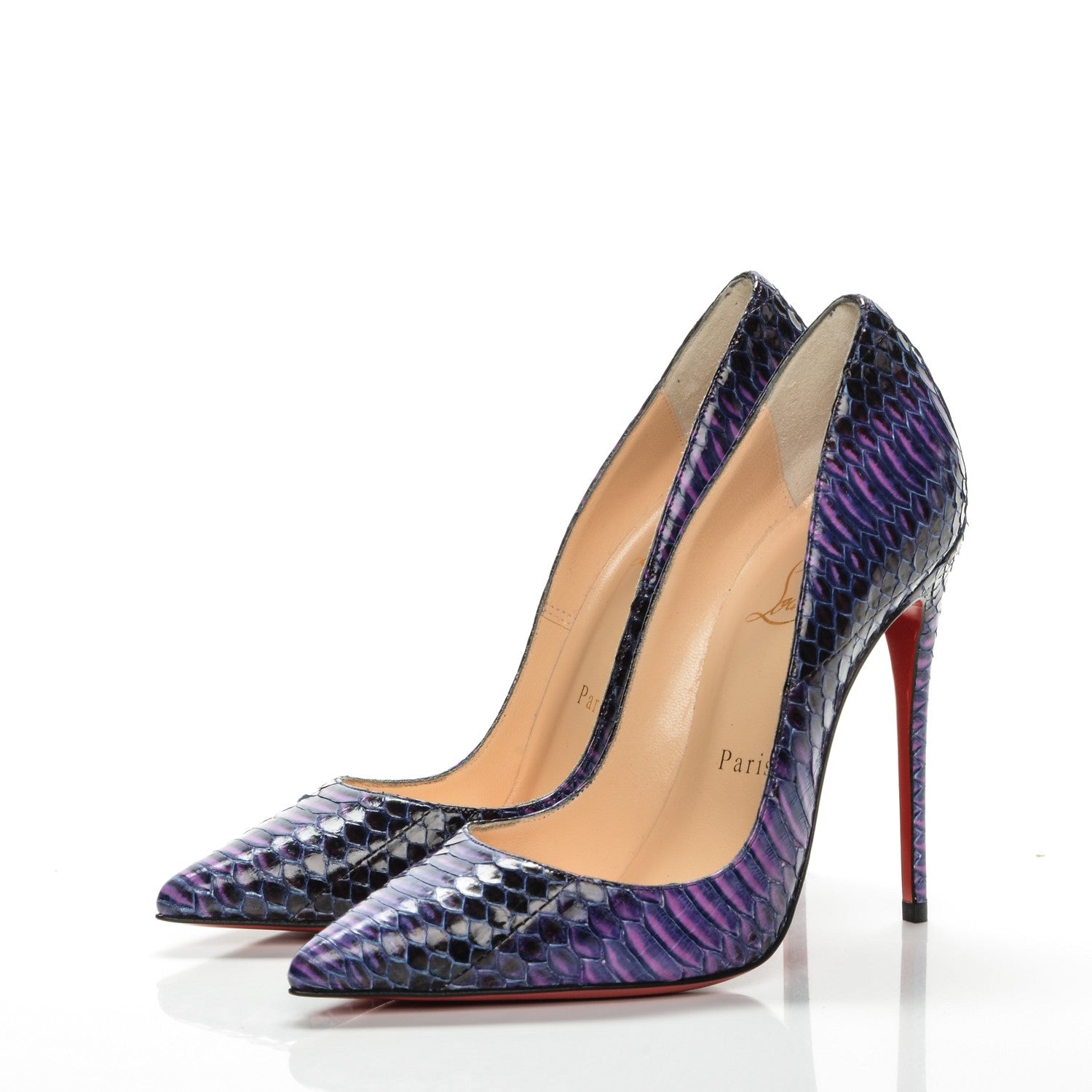Christian Louboutin Watersnake Rocaille So Kate 120 Pumps 35.5 Violet 3 of 8