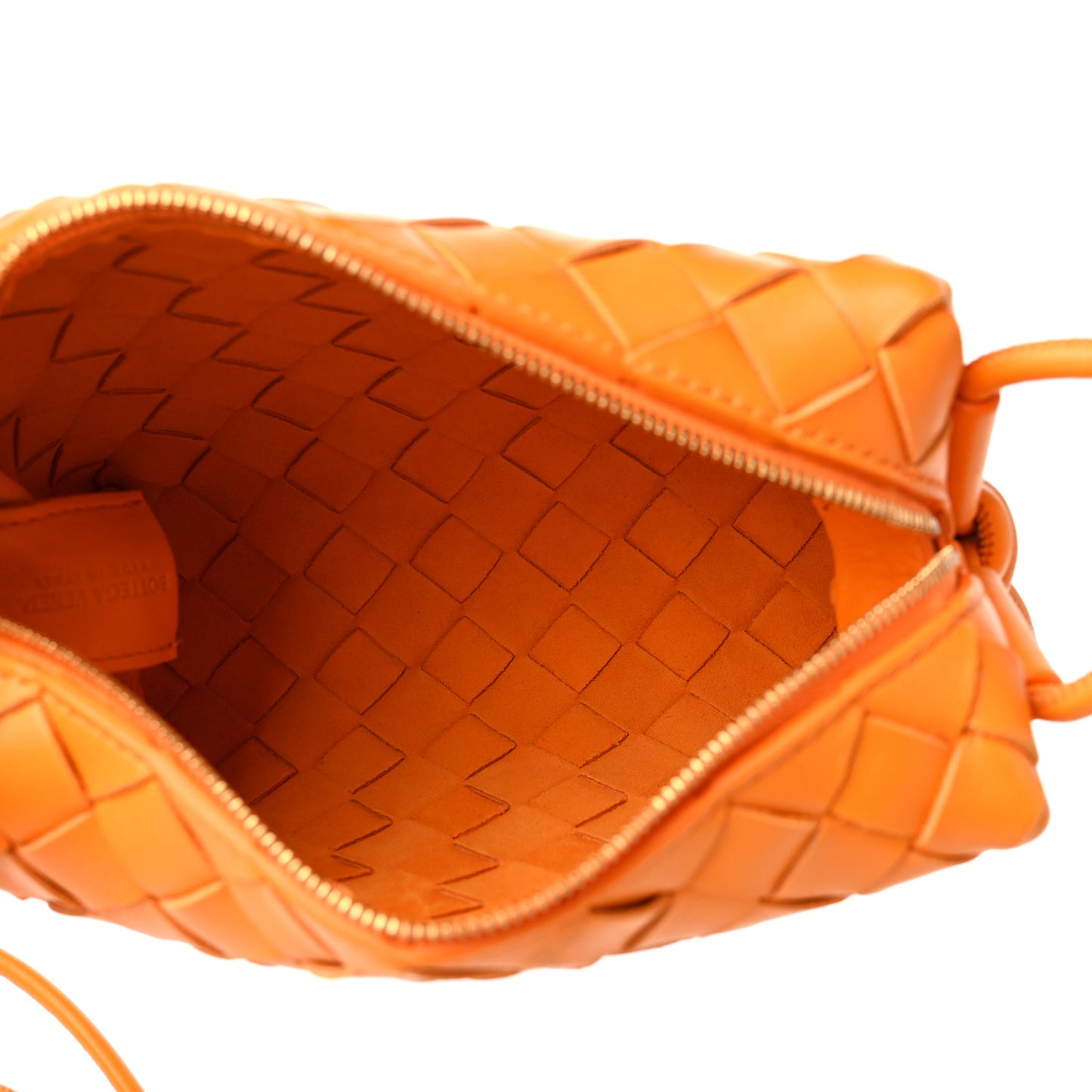 Nappa Intrecciato Mini Loop Camera Bag Tangerine