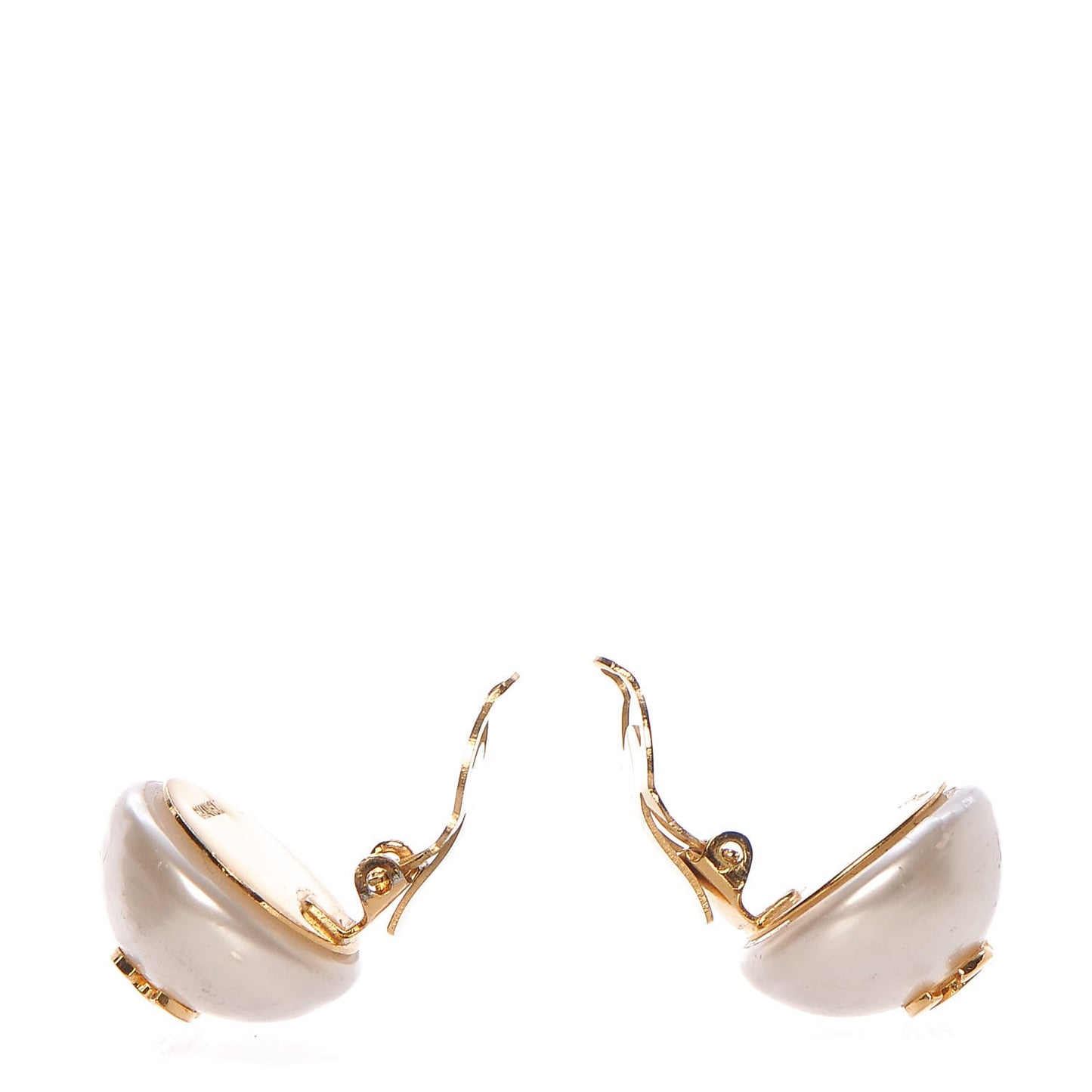 Pearl CC Clip On Earrings Gold