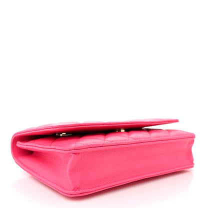 Chanel Caviar Quilted Wallet on Chain WOC Fuchsia 4 of 11