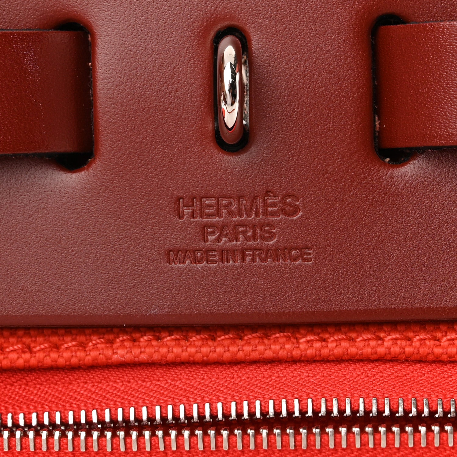 Hermes Vache Hunter Toile Herbag Zip 31 PM Orange Mecano Rouge H 7 of 11