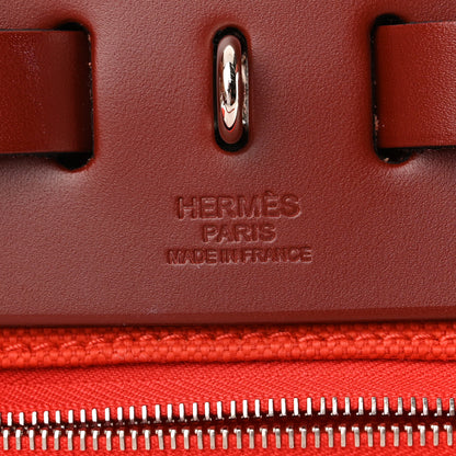Hermes Vache Hunter Toile Herbag Zip 31 PM Orange Mecano Rouge H 7 of 11