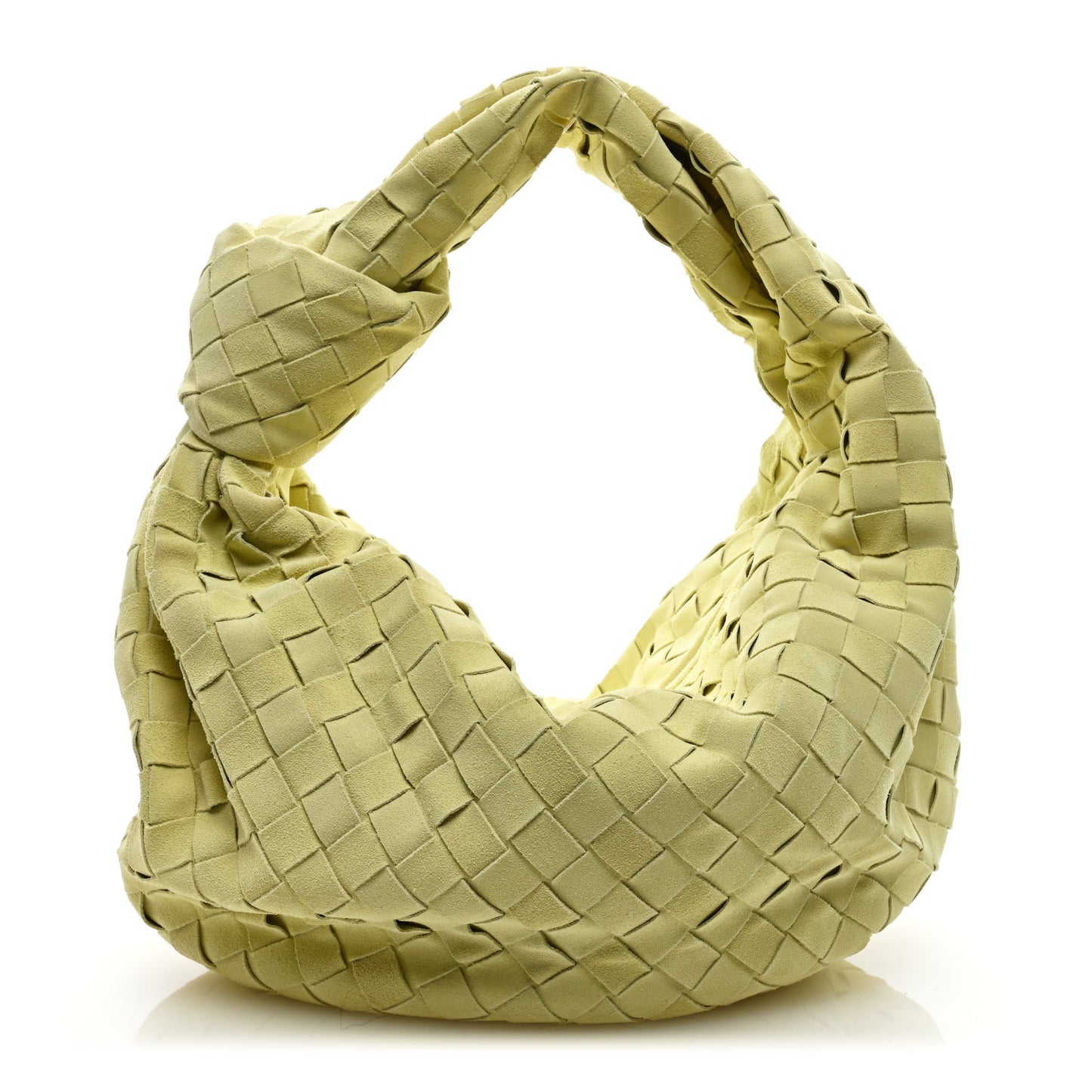Suede Calfskin Intrecciato Teen Jodie Hobo Lemon Wash