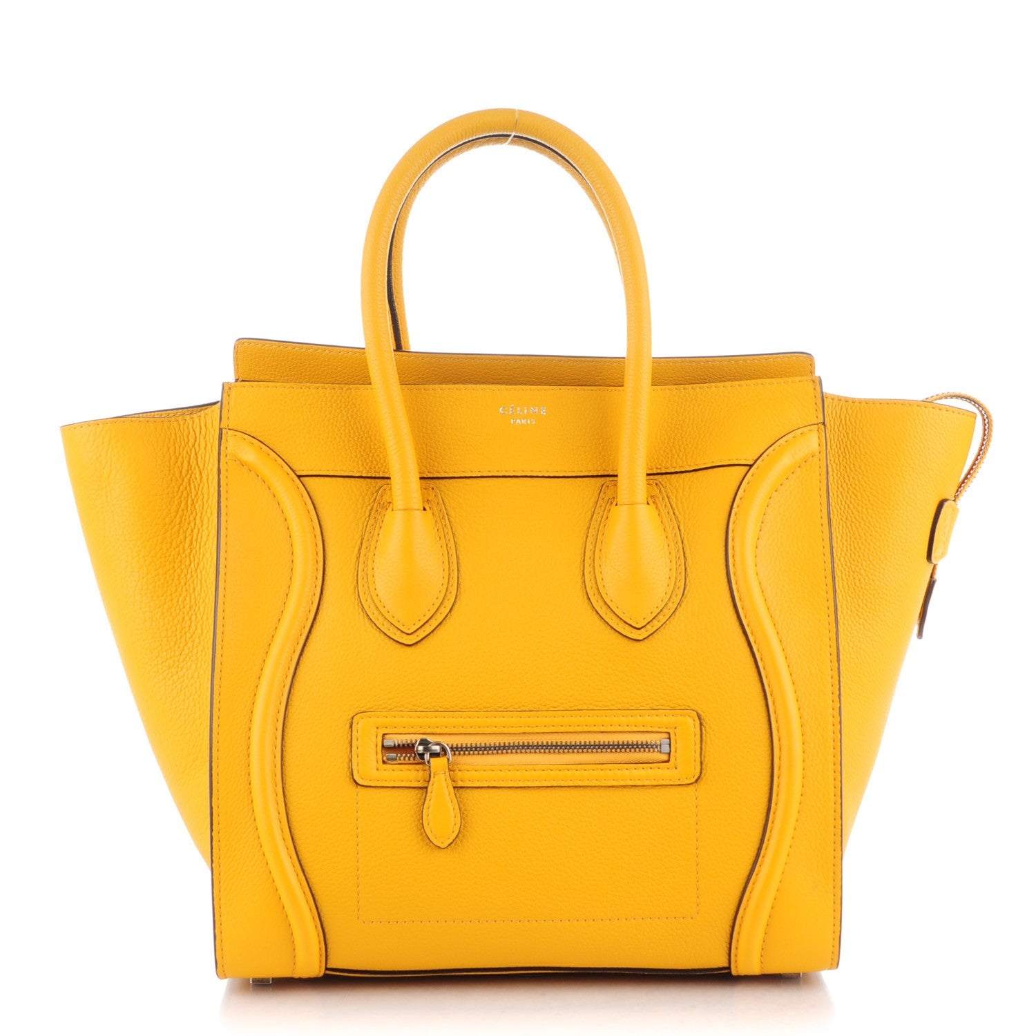 Celine Drummed Calfskin Mini Luggage Ocre 1 of 7