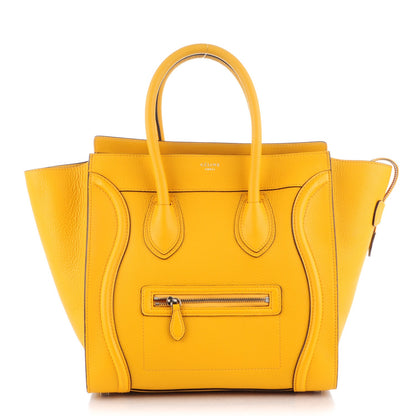 Celine Drummed Calfskin Mini Luggage Ocre 1 of 7