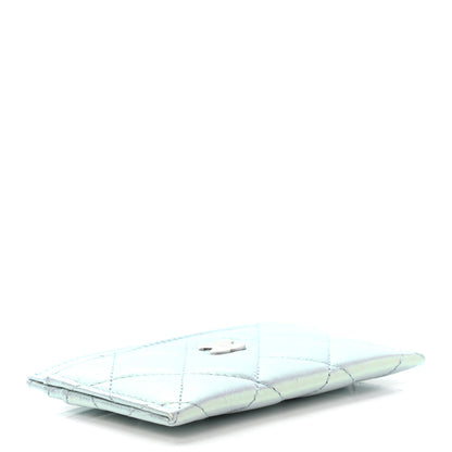 Chanel Iridescent Calfskin Quilted Card Holder Light Blue 4 of 8