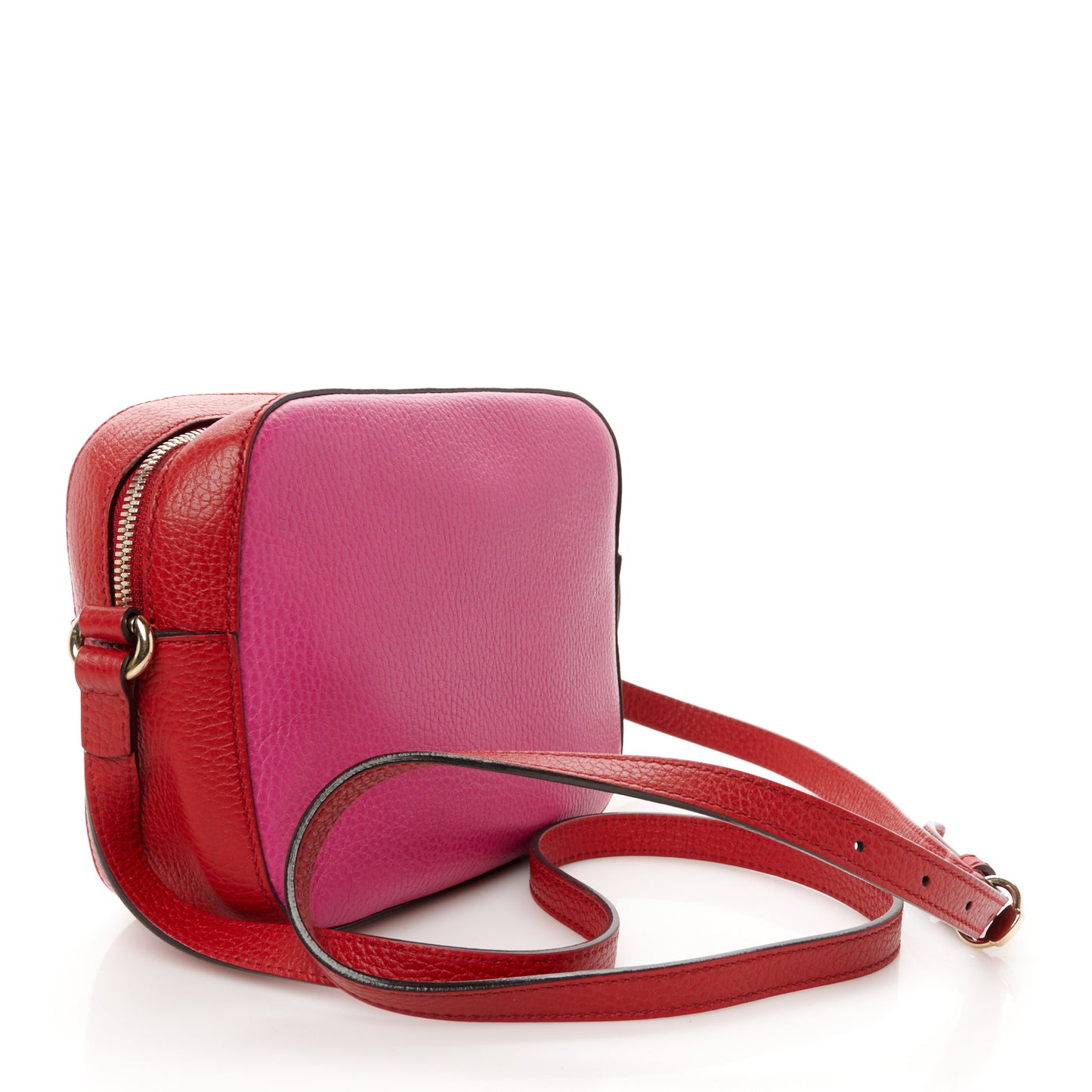 Dollar Calfskin Bi-Color Small Soho Disco Bag New Rosette Hibiscus Red