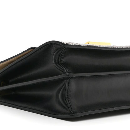 Fendi Vitello Liberty Bi-Color FF 1974 Embossed Small Kan U Shoulder Bag Maya Black 10 of 11
