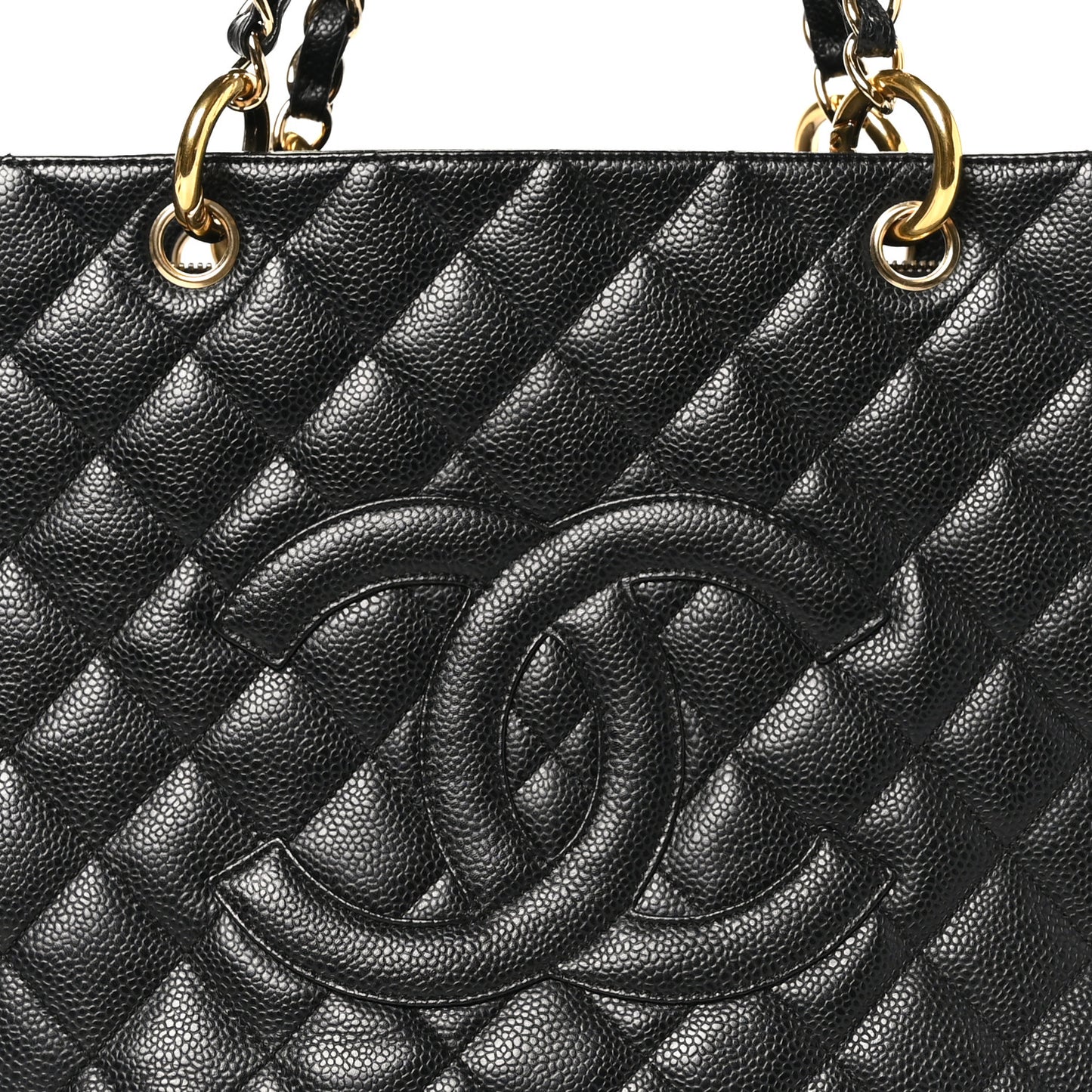 Caviar Quilted Grand Shopping Tote GST Black