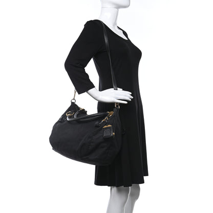 Prada Tessuto Nylon Soft Calfskin Tote Black 2 of 23