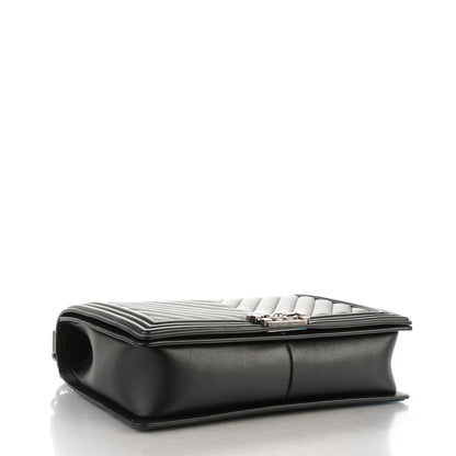 Chanel Calfskin Chevron Quilted Large Boy Flap Black 4 of 11
