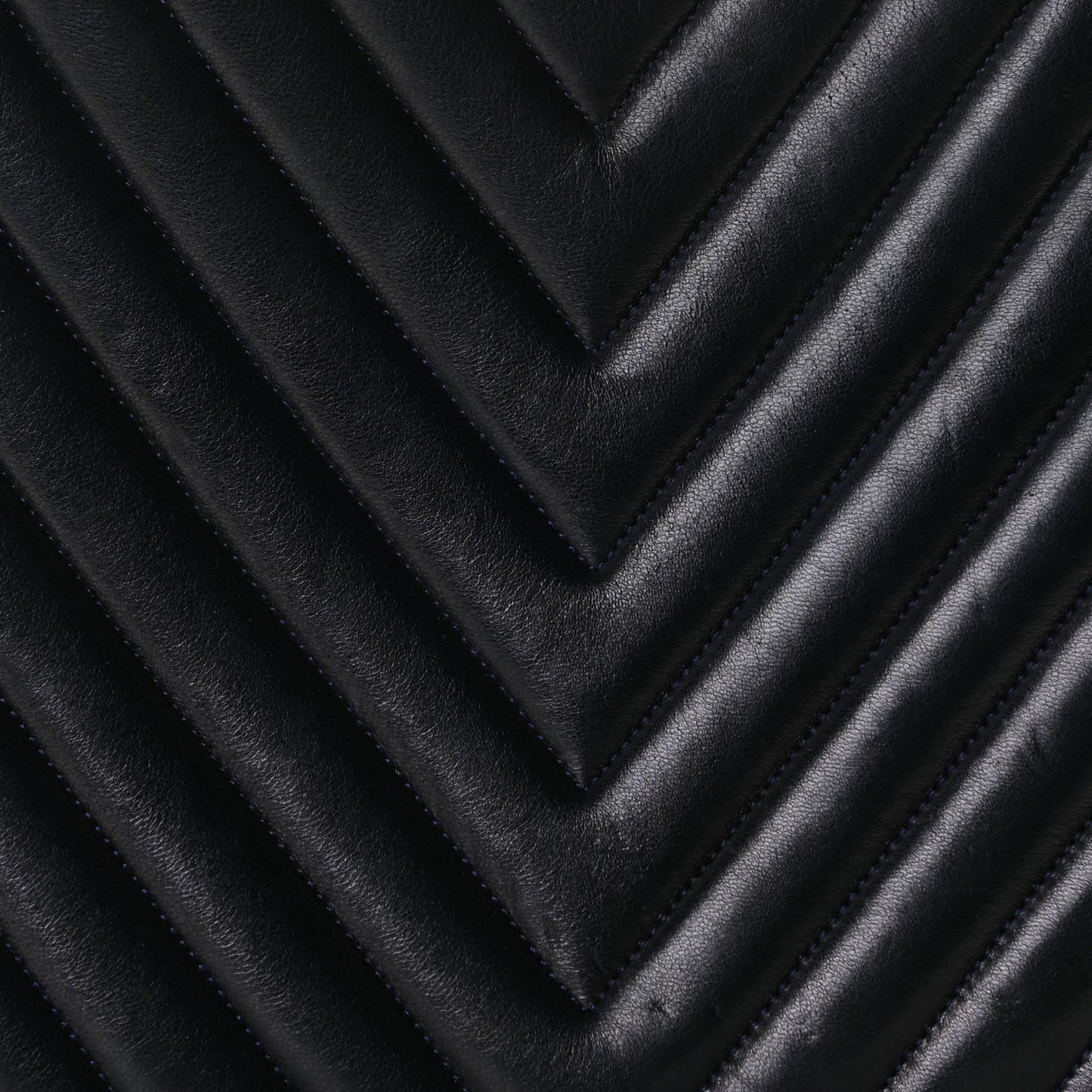 Lambskin Chevron Quilted Shoulder Bag Navy
