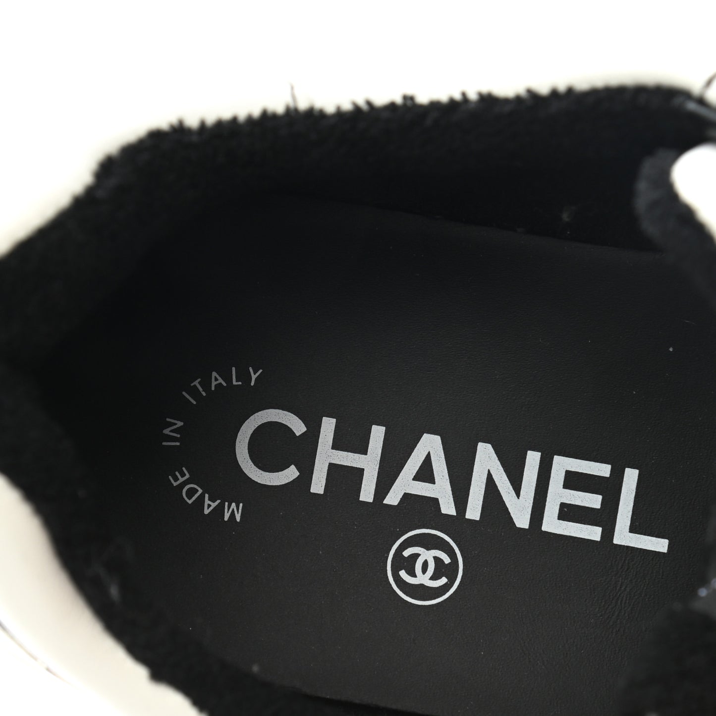 Calfskin Womens Logo Sneakers 36.5 Black White