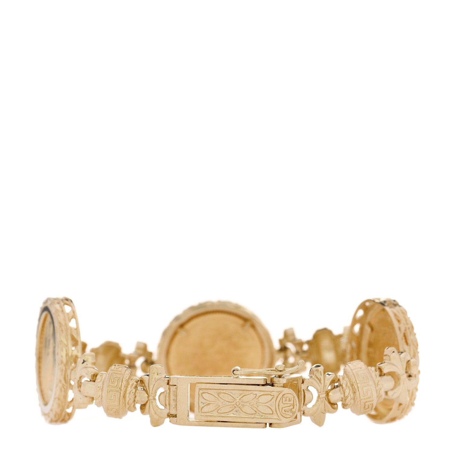 Parker & West by FASHIONPHILE 14K 22K Yellow Gold Coin Station Bracelet 3 of 6
