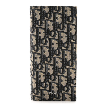 Christian Dior Oblique Long Vertical Wallet Blue Multicolor 1 of 8