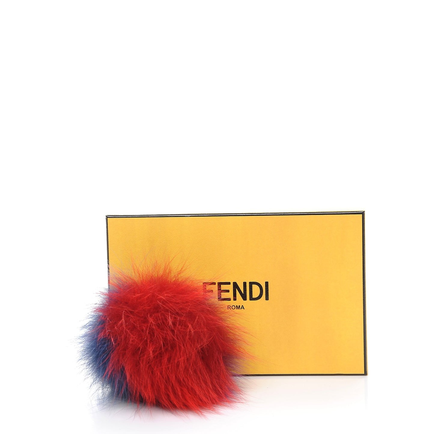 Fox Fur Pom Pom Bag Charm Shadow Violet