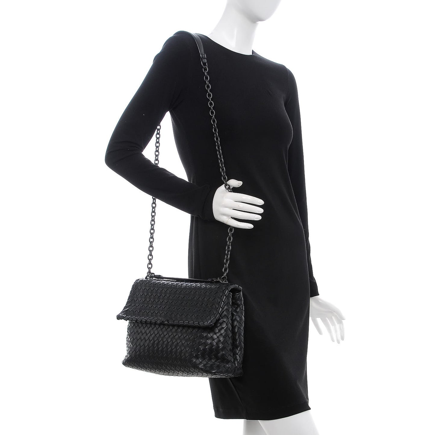 Nappa Intrecciato Medium Olimpia Bag Black