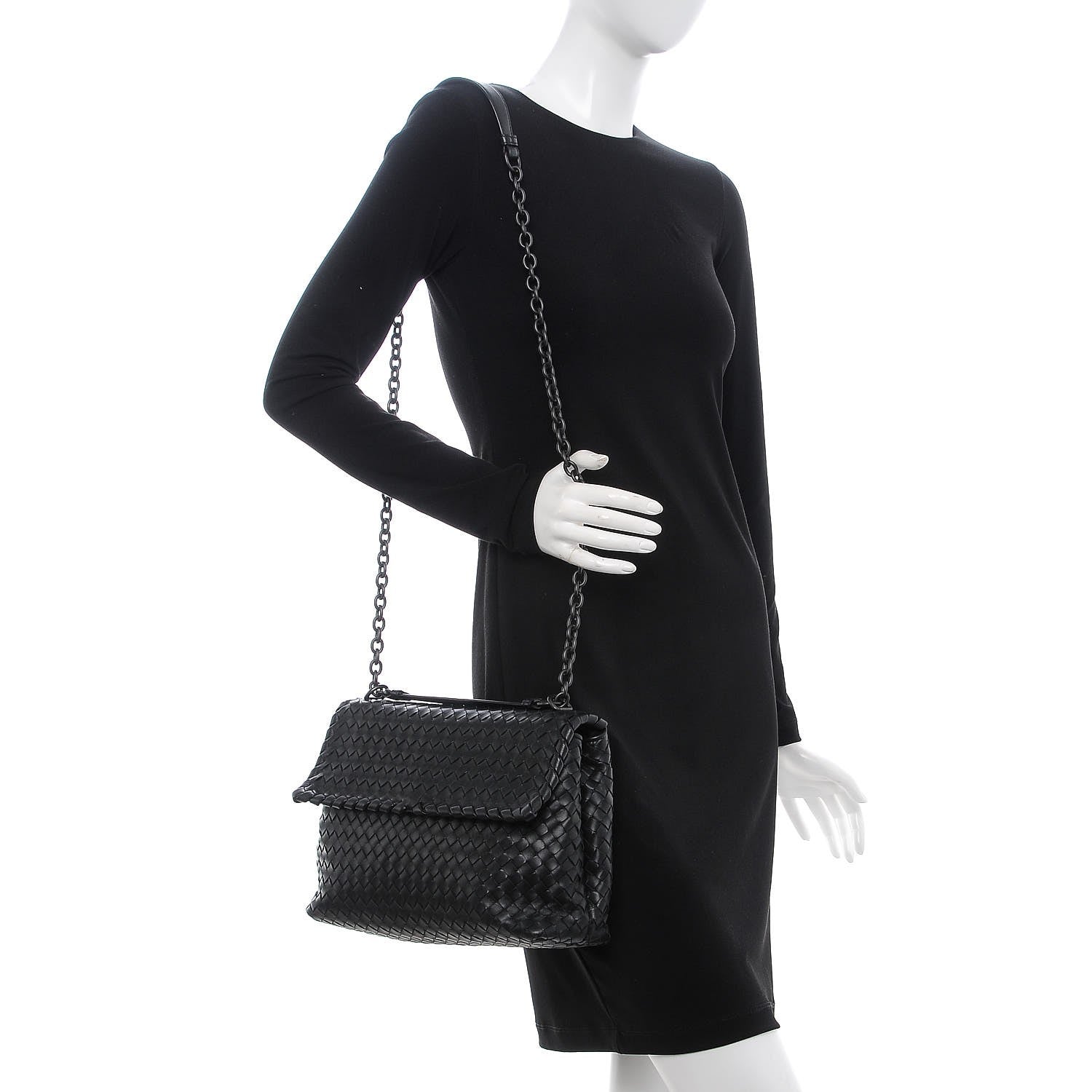 Bottega Veneta Nappa Intrecciato Medium Olimpia Bag Black 2 of 8