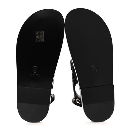 Chanel Grained Calfskin Velcro Dad Sandals 39 Black 5 of 9