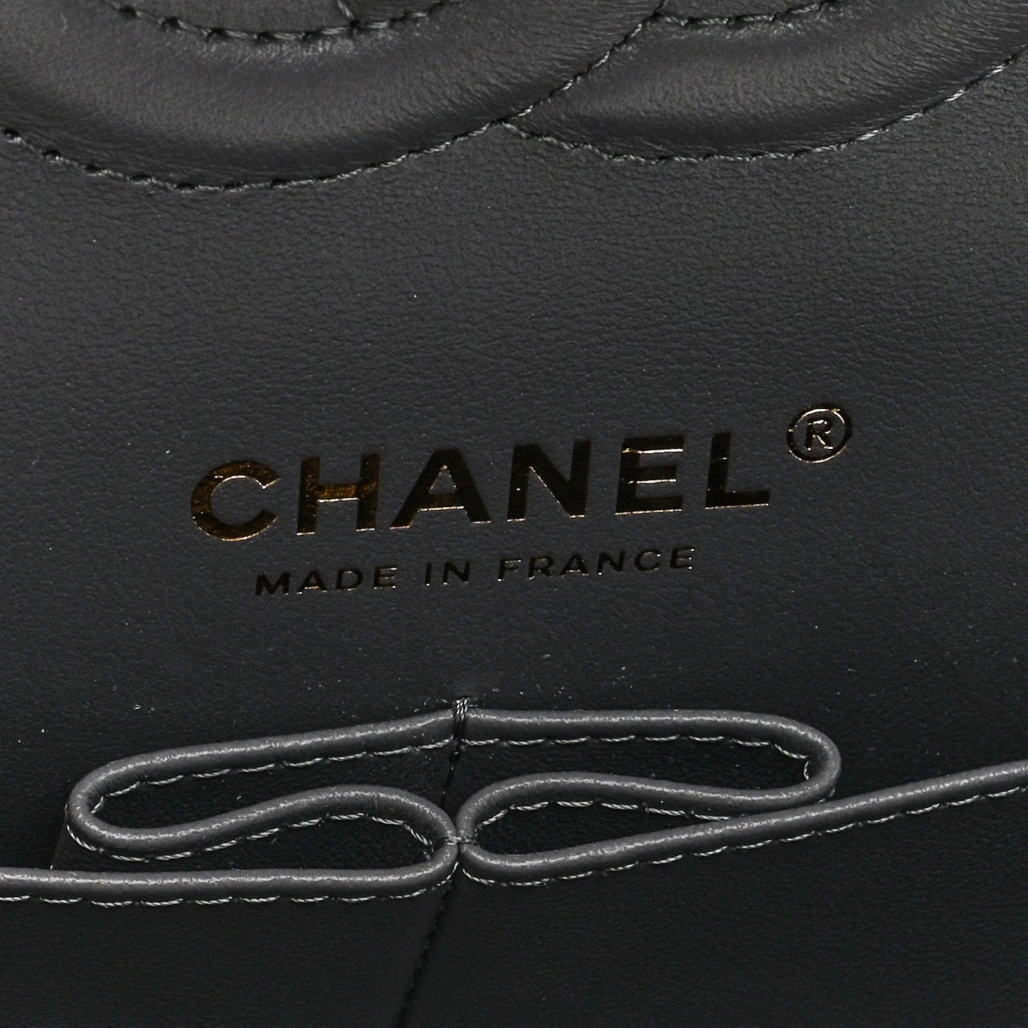 Caviar Quilted Medium Double Flap Dark Grey