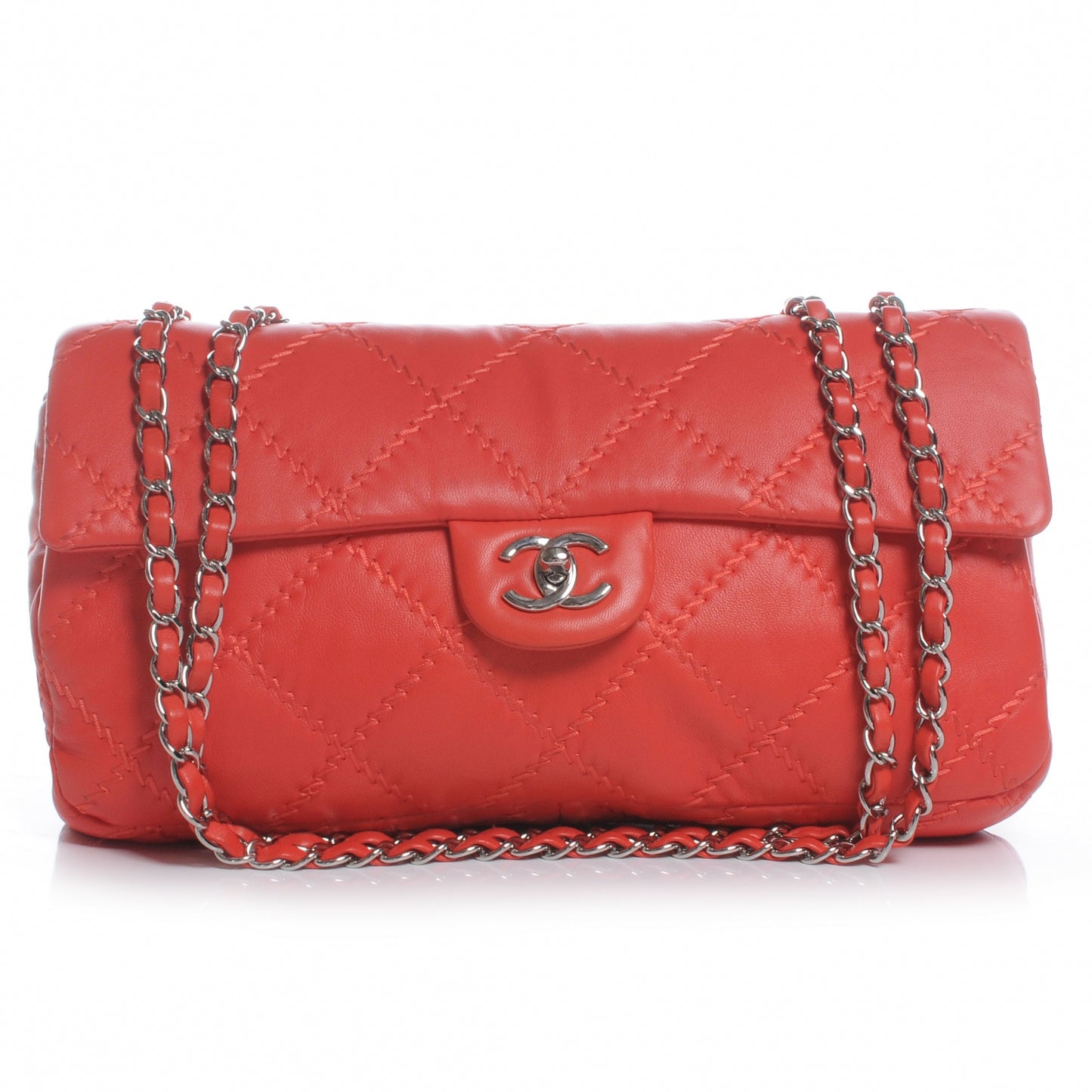 Calfskin Ultimate Stitch Flap Red