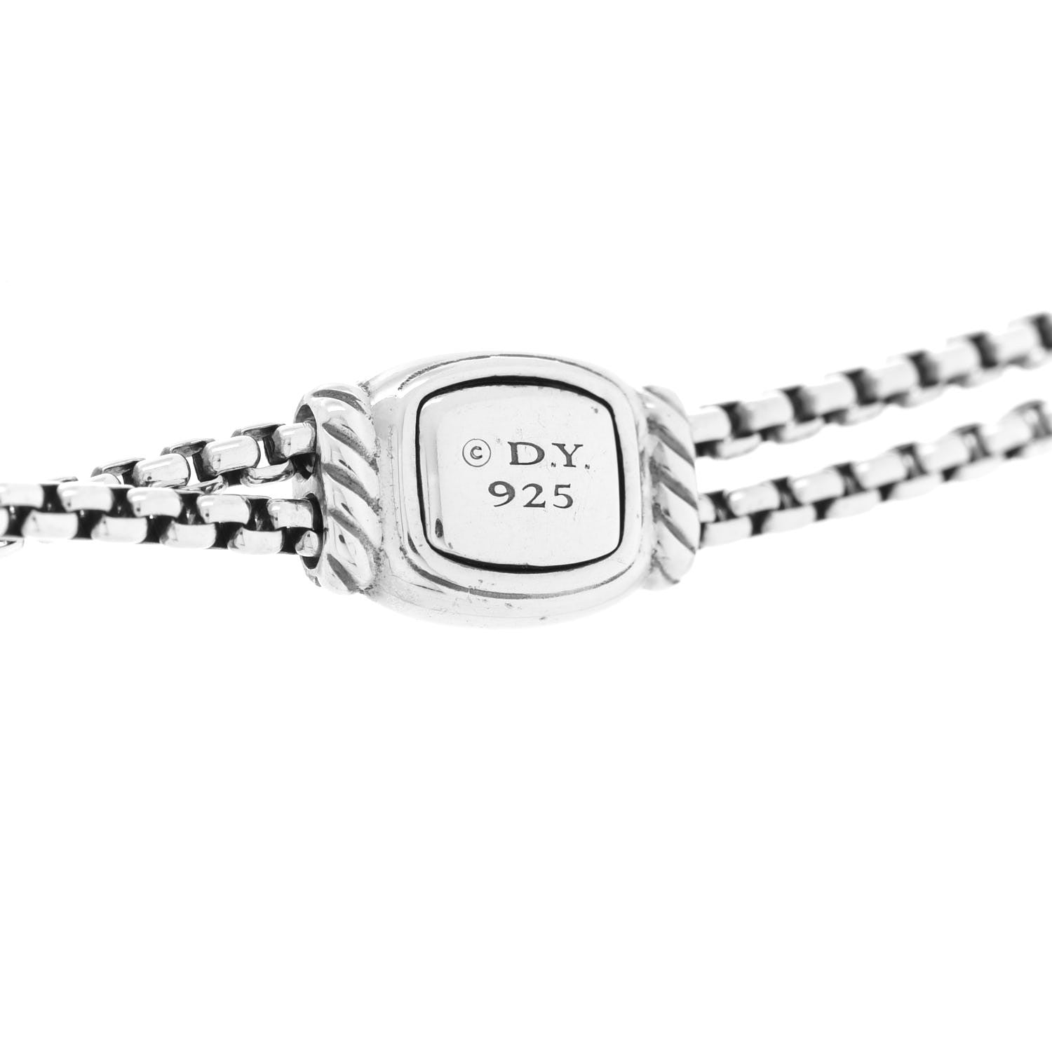 David Yurman Sterling Silver Diamond Prasiolite Chatelaine Y Necklace 5 of 7
