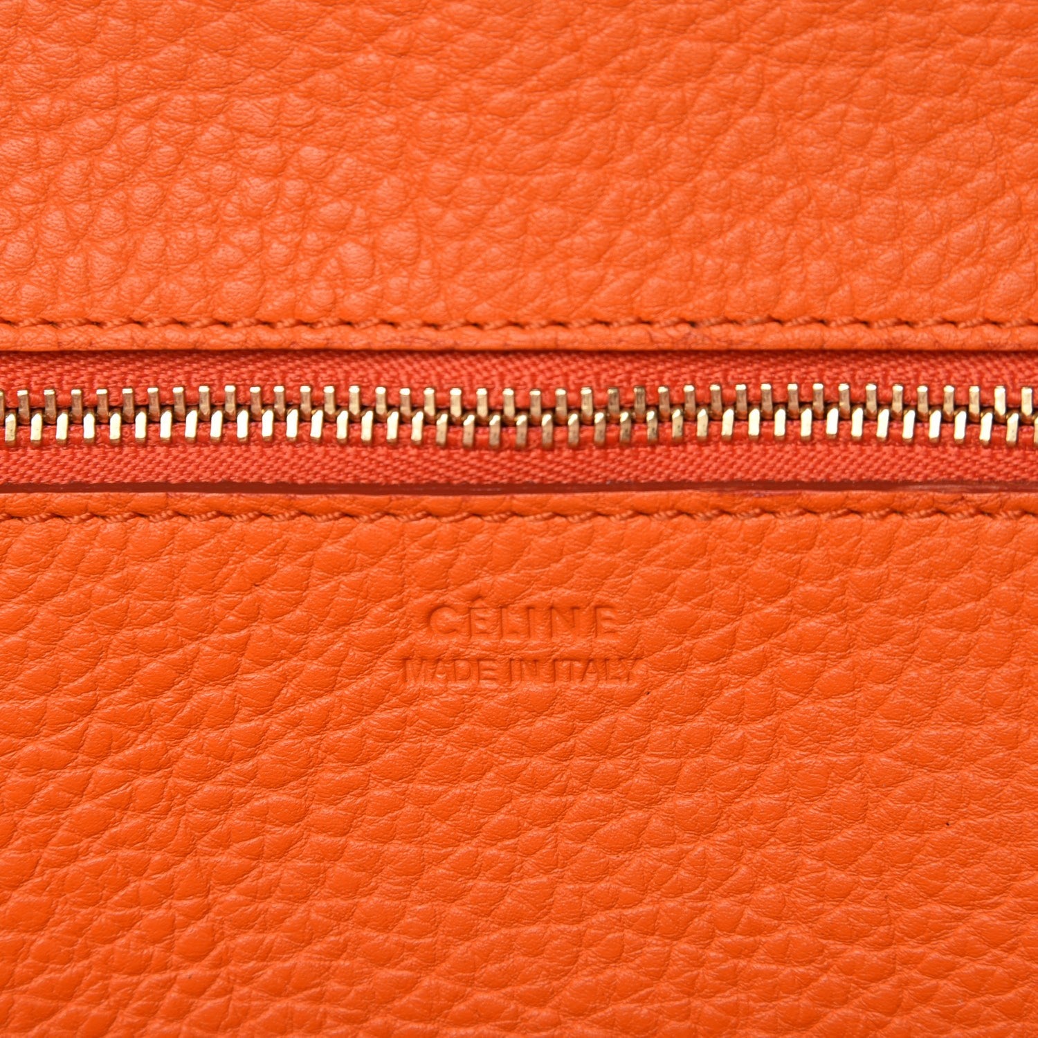 Celine Crisped Calfskin Small Tie Knot Tote Bright Orange 7 of 16