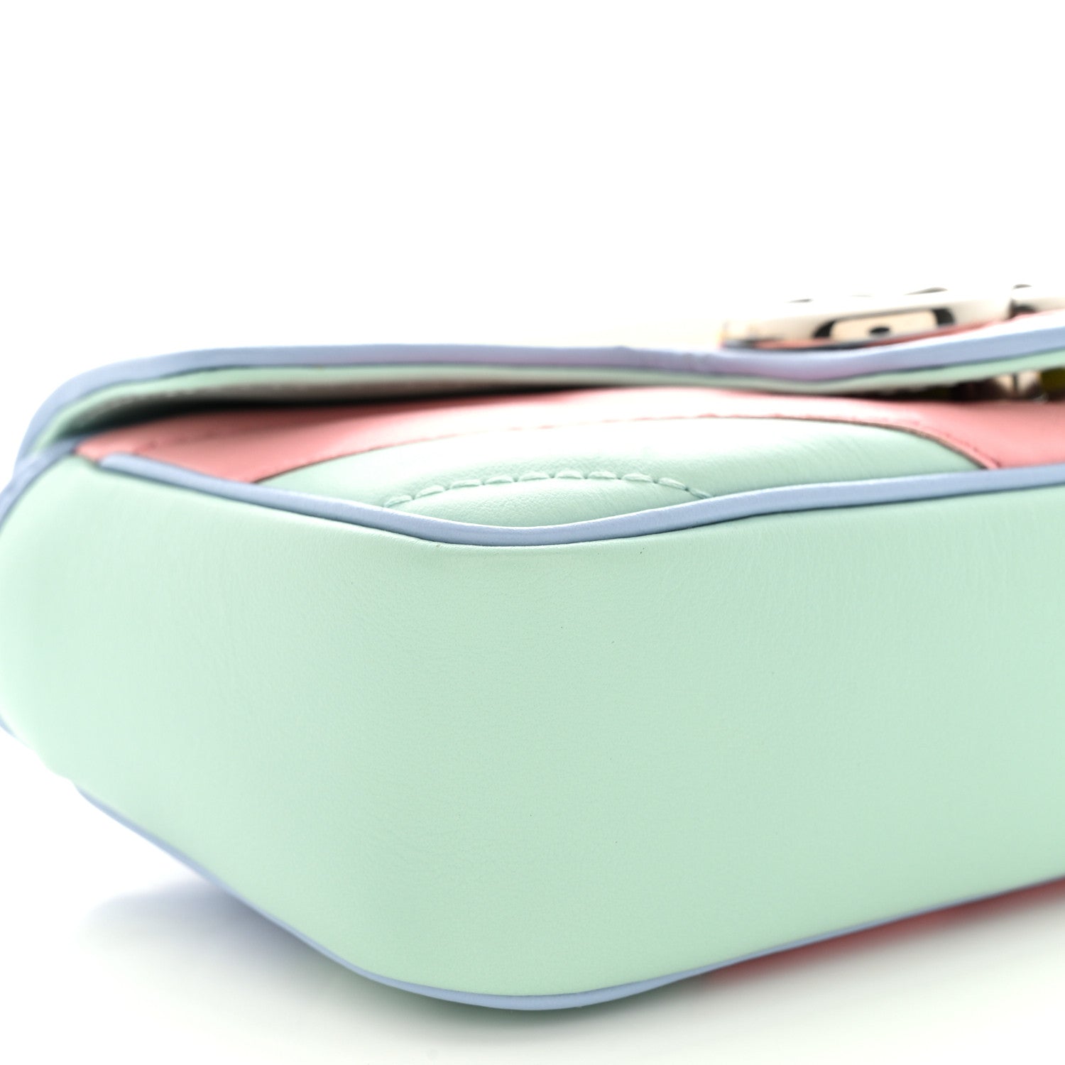 Gucci Calfskin Matelasse Diagonal Super Mini GG Marmont Shoulder Bag Multicolor Pastel 9 of 11