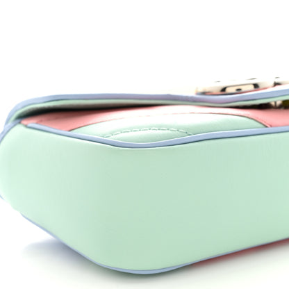 Gucci Calfskin Matelasse Diagonal Super Mini GG Marmont Shoulder Bag Multicolor Pastel 9 of 11